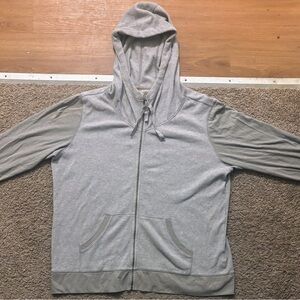 Carhartt Mens XXL Full Zip Gray Thermal Hoodie Dark Gray Sleeves Like New